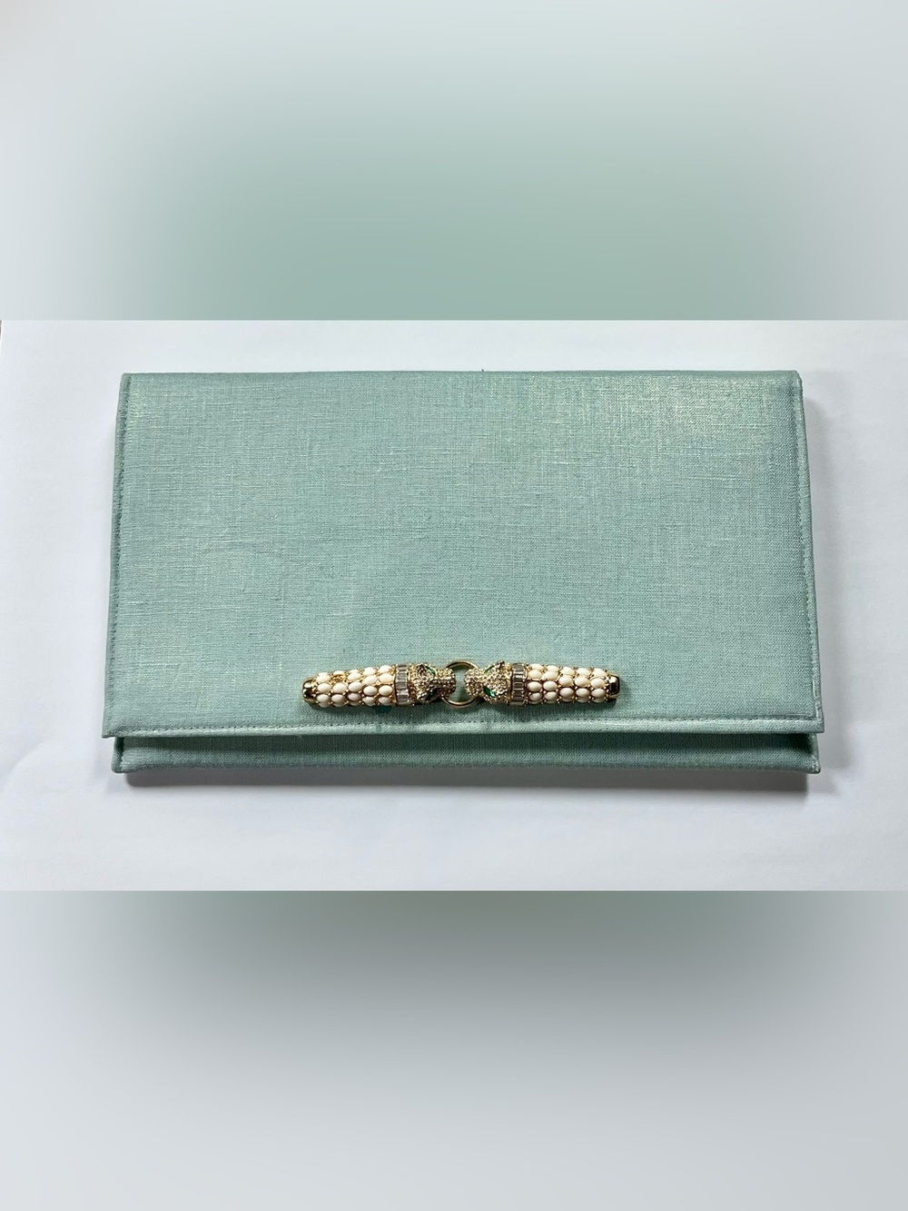 New Garland Tiffany Clutch Double Panther Clasp Clutch Baby Blue